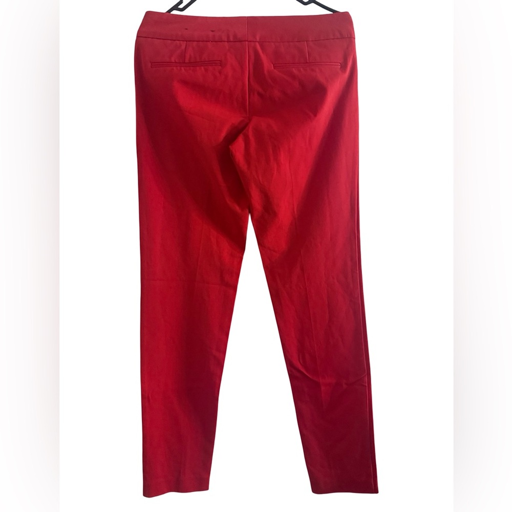 Cynthia Rowley Cotton Twill Trousers Red Sz 2 $159 Chic Preppy Career NWT - Picture 2 of 6